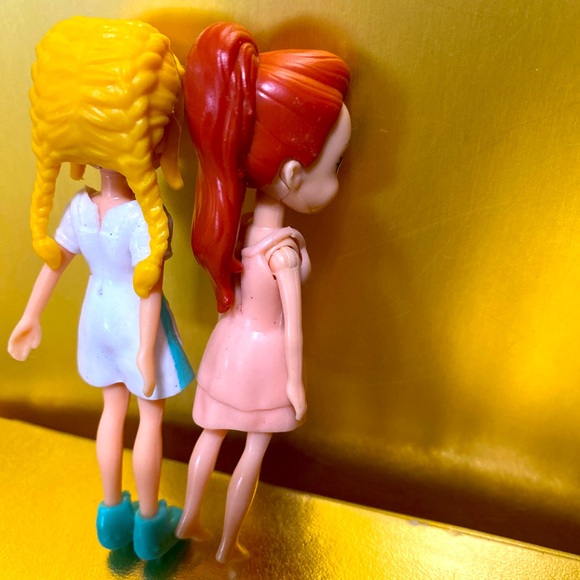 POLLY POCKET DOLLS LILA, RED HEAD & WHITE & TEAL BAKING SPRINKLES DOLL 4” MATTEL - Picture 8 of 11